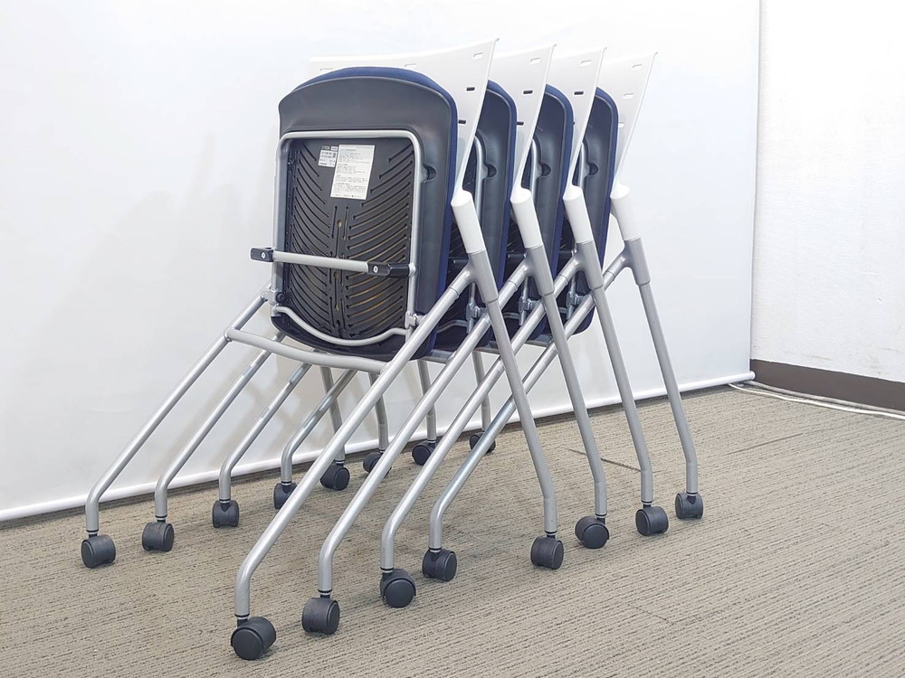 【在庫30脚以上あり】10脚セット イトーキ マノス 会議チェア ネスティングチェア ミーティングチェア スタッキングチェア ネスタブルチェア スタックチェア 平行スタックチェア【中古オフィス家具】【中古】 - 画像 (8)