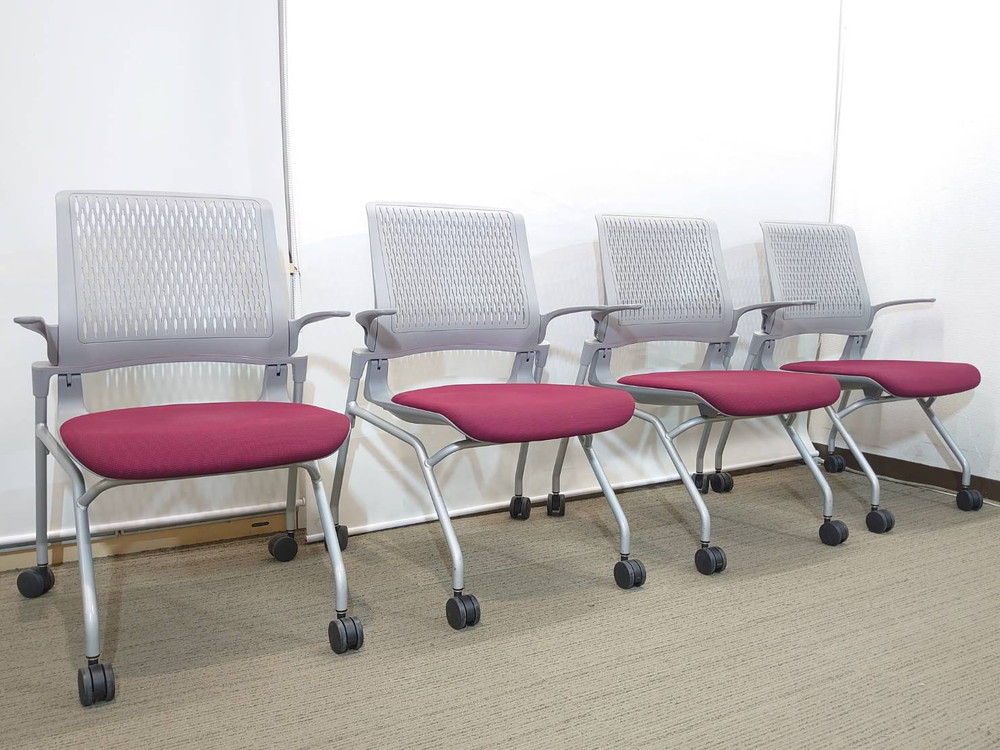 【送料無料 東京地区限定】50脚セット コクヨ オルディナ ネスティングチェア ミーティングチェア 会議チェア ネスタブルチェア スタックチェア 平行スタックチェア【中古オフィス家具】【中古】 - 画像 (3)