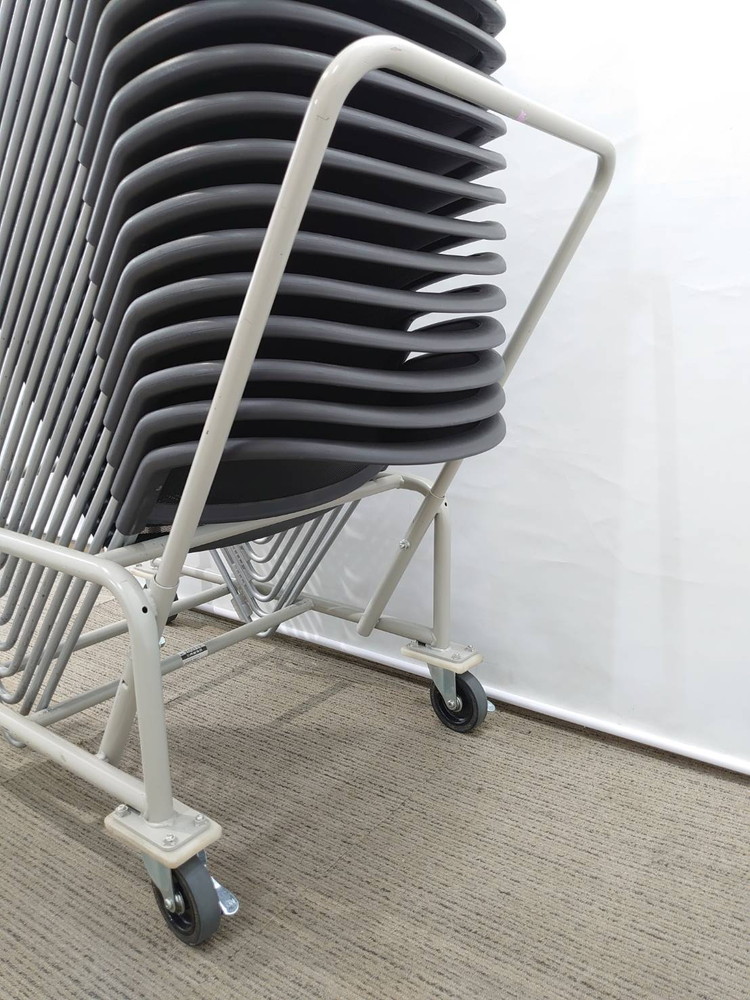 【送料無料 東京地区限定】50脚セット ウチダ MP-200 ミーティングチェア 会議チェア スタッキングチェア スタックチェア メッシュチェア ドーリー付き【中古オフィス家具】【中古】 - 画像 (10)