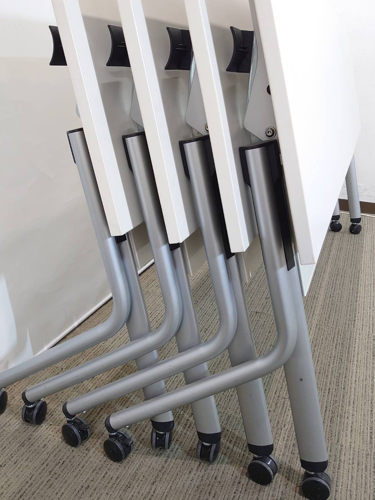 【送料無料 東京地区限定】10台セット 折りたたみテーブル 折り畳みテーブル 平行スタックテーブル ミーティングテーブル 会議テーブル スタックテーブル 【中古オフィス家具】【中古】 - 画像 (8)