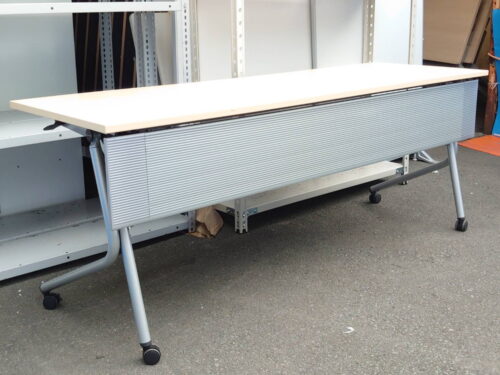 ミーティングテーブル 会議テーブル 折りたたみテーブル 折り畳みテーブル フラップテーブル W1800×D600×H700 【中古オフィス家具】【中古】