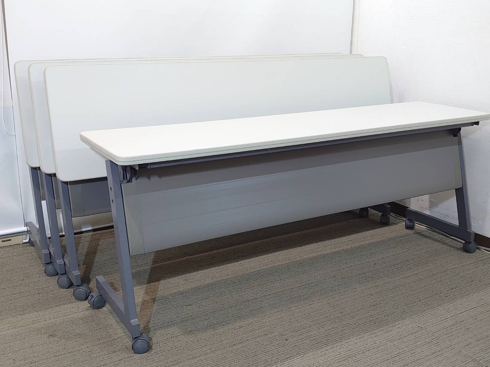 折りたたみテーブル 折り畳みテーブル 平行スタックテーブル ミーティングテーブル 会議テーブル スタックテーブル フォールディングテーブル スタッキングテーブル 会議用テーブル【中古オフィス家具】【中古】 - 画像 (2)