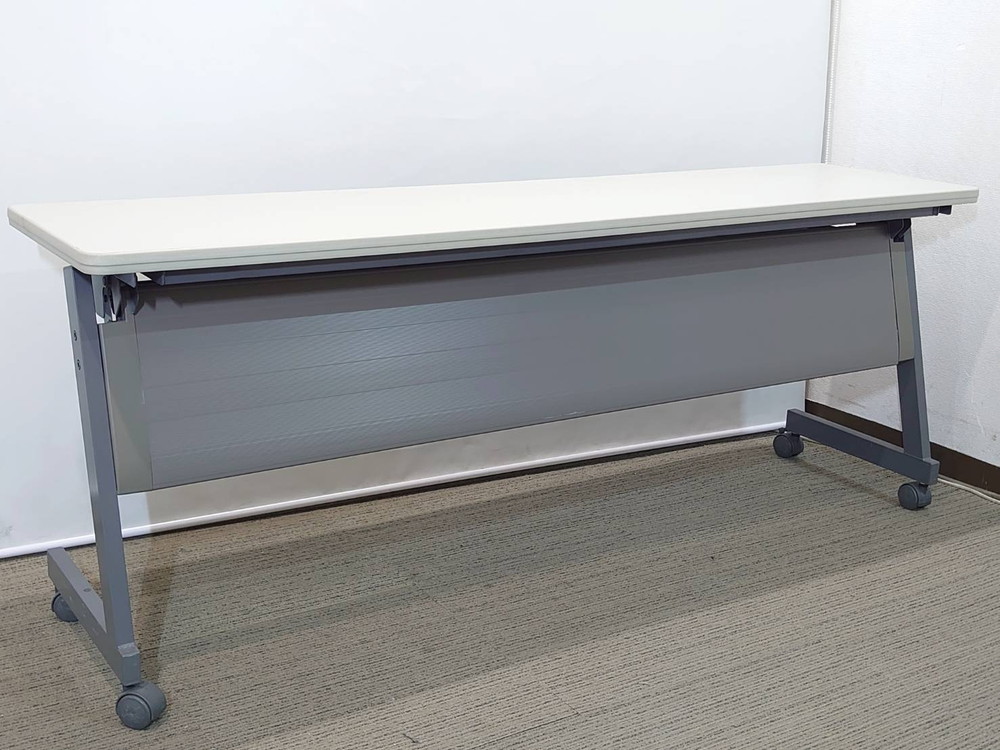 折りたたみテーブル 折り畳みテーブル 平行スタックテーブル ミーティングテーブル 会議テーブル スタックテーブル フォールディングテーブル スタッキングテーブル 会議用テーブル【中古オフィス家具】【中古】 - 画像 (4)