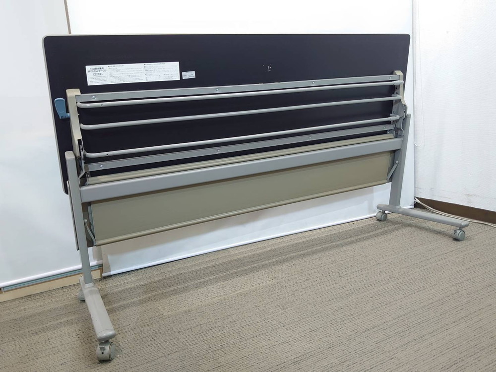 【送料無料 東京地区限定】4台セット オカムラ 折りたたみテーブル 折り畳みテーブル スタックテーブル ミーティングテーブル 会議テーブル スタッキングテーブル W1800×D600×H700 okamura 8184NB 国産 【中古オフィス家具】【中古】 - 画像 (6)