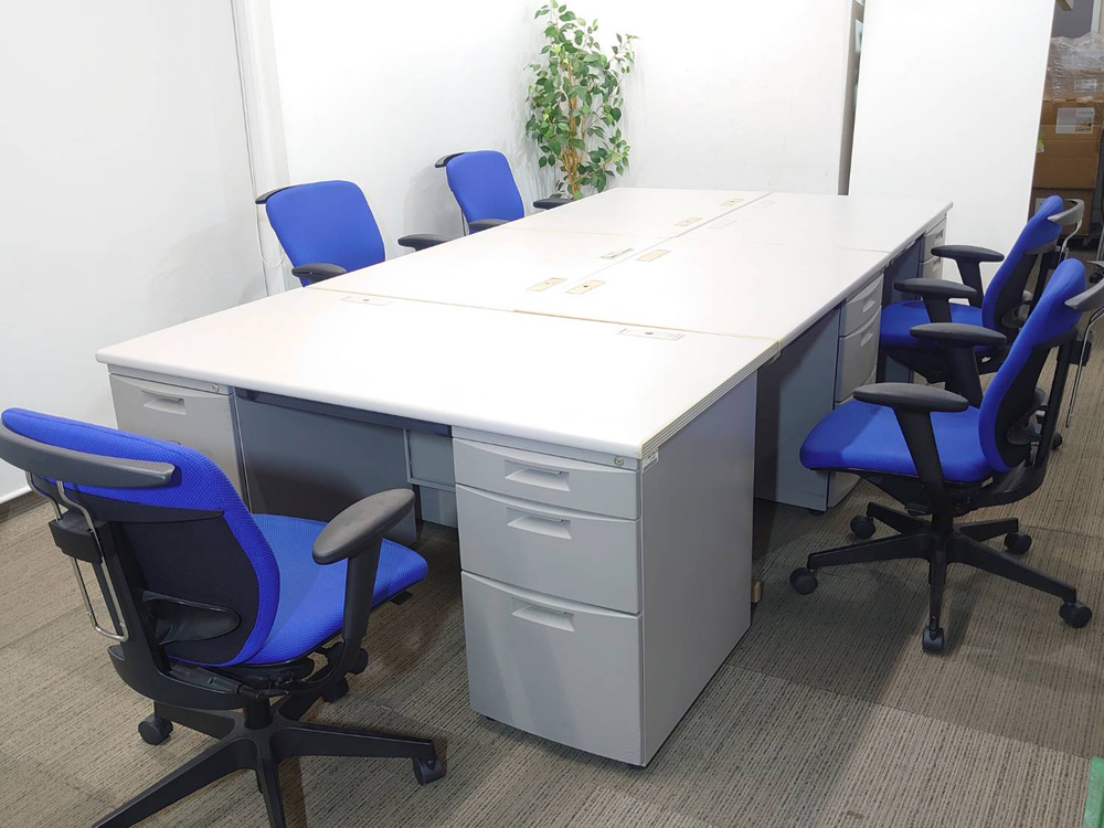 【送料無料 地域限定】【美品】5台セット イトーキ CZ プラオ 5人用 オフィスデスクセット 両袖机 片袖机 椅子 オフィスデスク オフィスチェア【中古オフィス家具】【中古】 - 画像 (4)