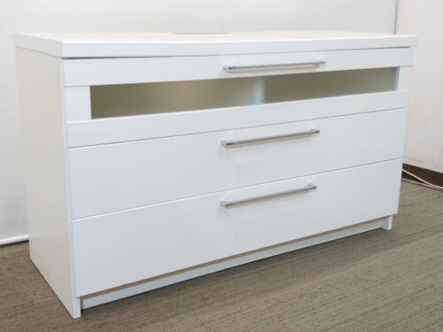 【店頭引き渡し限定】 テレビボード テレビ台 チェスト 棚 収納棚 収納 収納家具 ハイボード ハイタイプ H700 モダン シンプル 引き出し収納 TV台 TVラック インテリア ホワイト W1200 共和産業 【中古オフィス家具】【中古】