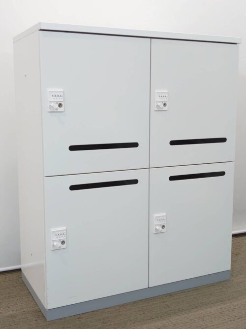 ４人用 パーソナルロッカー 投函口付き メールボックス オフィスロッカー スチールロッカー ダイヤル錠タイプ 貴重品ロッカー メールロッカー モバイルロッカー 更衣ロッカー 2列2段 イナバ Inaba 【中古オフィス家具】【中古】