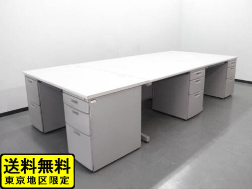 【送料無料 東京地区限定】5台セット イトーキ CZ 両袖机 片袖机 オフィスデスク 両袖デスク 片袖デスク 5人用 開業セット カギ付き 鍵付き コードホール付き 事務デスク 事務机 ワークデスク W1400 W1000 国産 【中古オフィス家具】【中古】