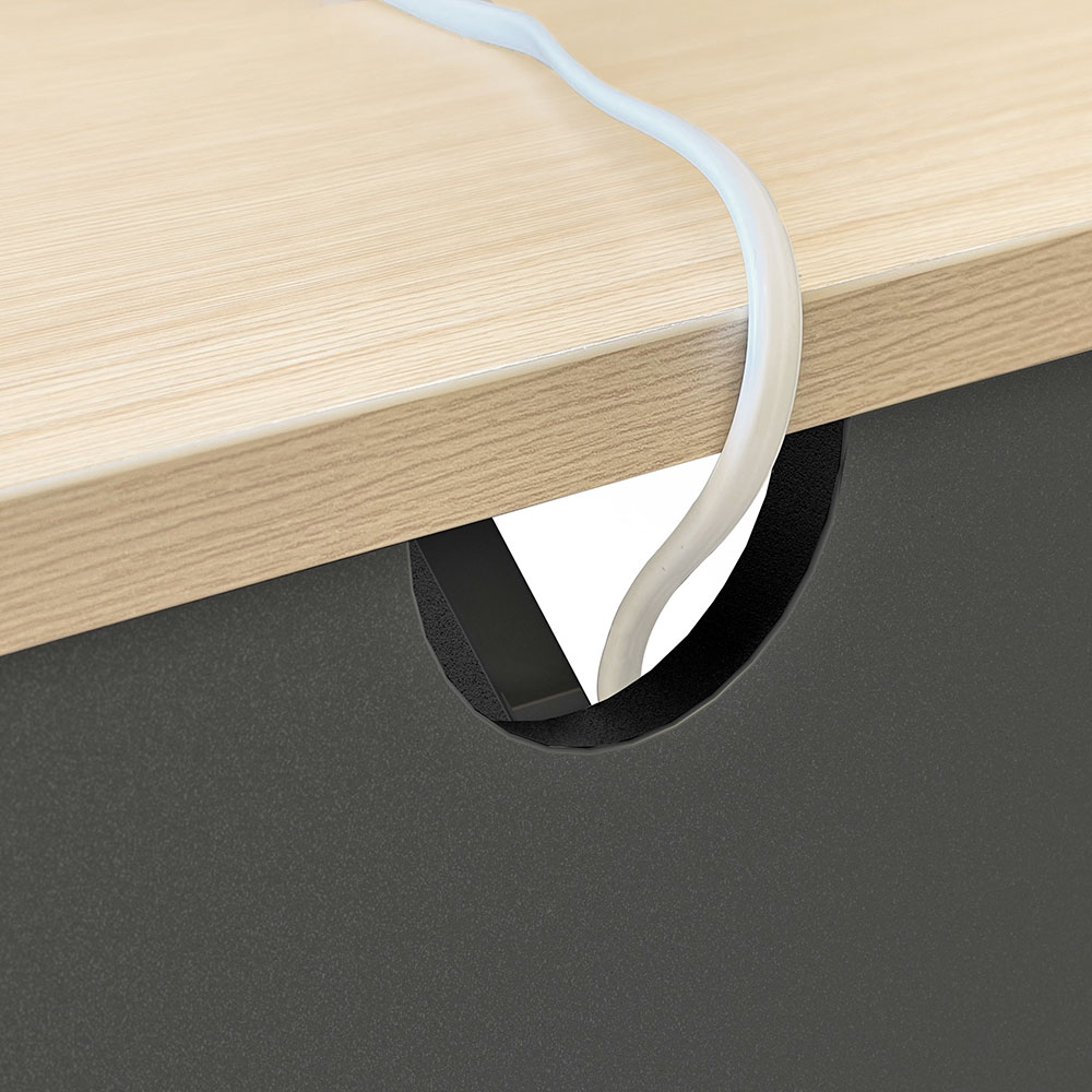 【法人様限定】送料無料 マルチユースカウンター W1000×D800 ナチュラル×ブラック RFDBM-1080NB - 画像 (6)