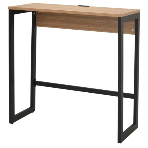 【法人様限定】送料無料 リスム ハイデスク W1000×D450 ウォルナット×ブラック脚 2ヶ口コンセント付き RFFHD-1045DM-BL