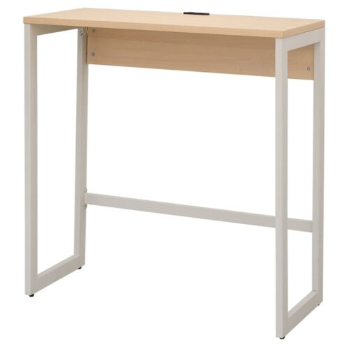 【法人様限定】送料無料 リスム ハイデスク W1000×D450 ナチュラル×ホワイト脚 2ヶ口コンセント付き RFFHD-1045NA-WL