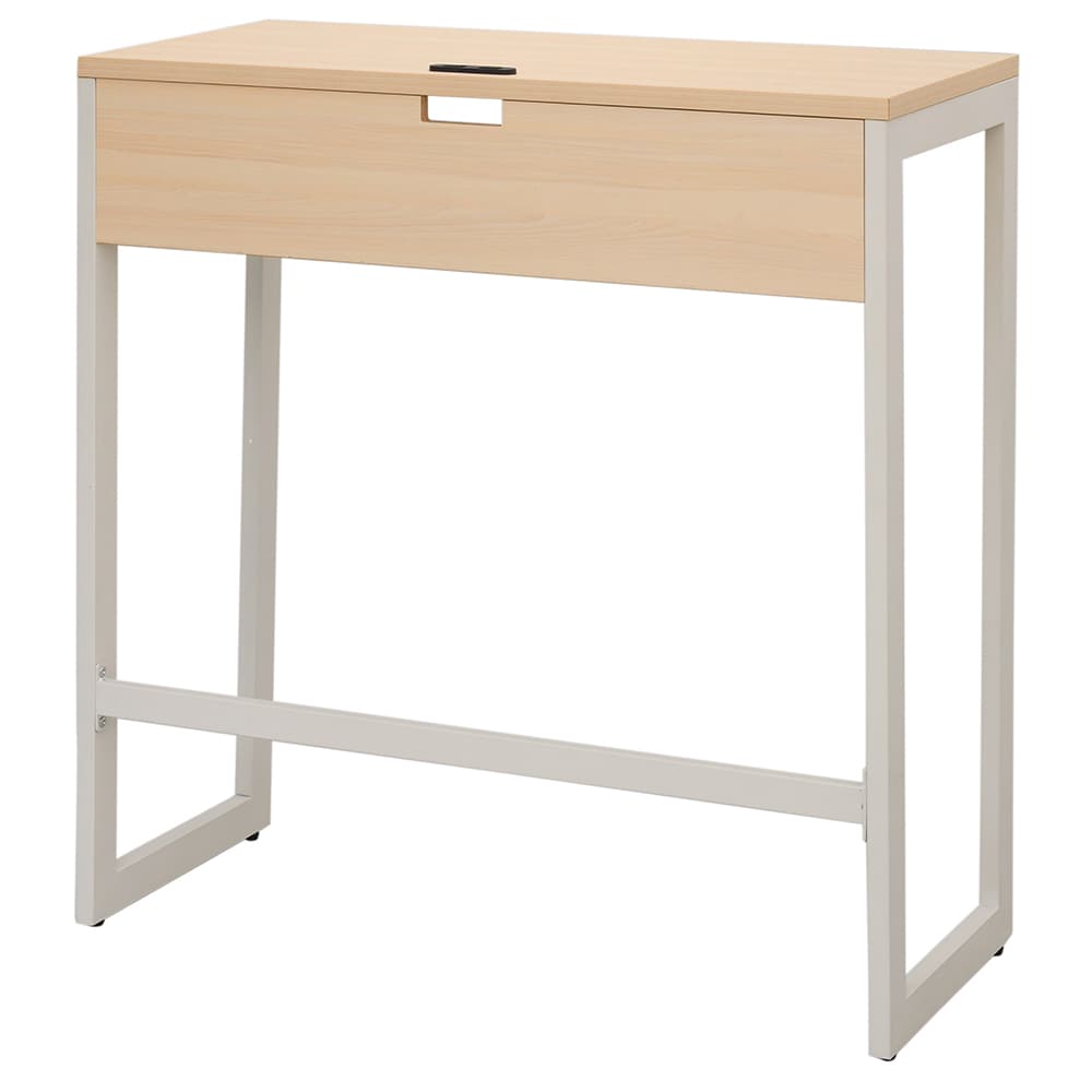 【法人様限定】送料無料 リスム ハイデスク W1000×D450 ナチュラル×ホワイト脚 2ヶ口コンセント付き RFFHD-1045NA-WL - 画像 (3)