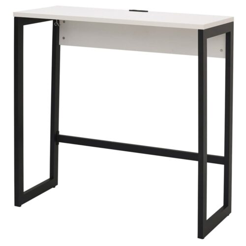 【法人様限定】送料無料 リスム ハイデスク W1000×D450 ホワイト×ブラック脚 2ヶ口コンセント付き RFFHD-1045WH-BL