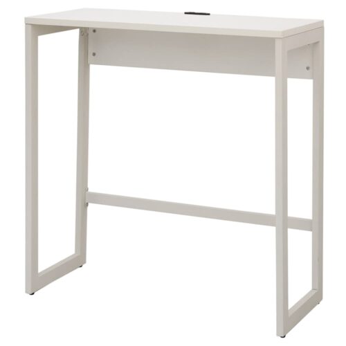 【法人様限定】送料無料 リスム ハイデスク W1000×D450 ホワイト×ホワイト脚 2ヶ口コンセント付き RFFHD-1045WH-WL