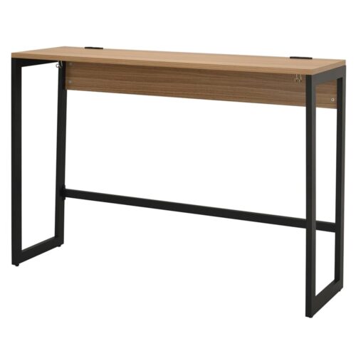 【法人様限定】送料無料 リスム ハイデスク W1500×D450 ウォルナット×ブラック脚 2ヶ口コンセント付き RFFHD-1545DM-BL