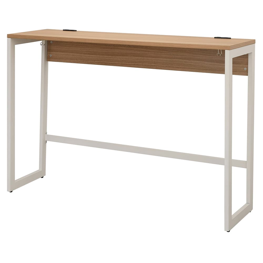 【法人様限定】送料無料 リスム ハイデスク W1500×D450 ウォルナット×ホワイト脚 2ヶ口コンセント付き RFFHD-1545DM-WL