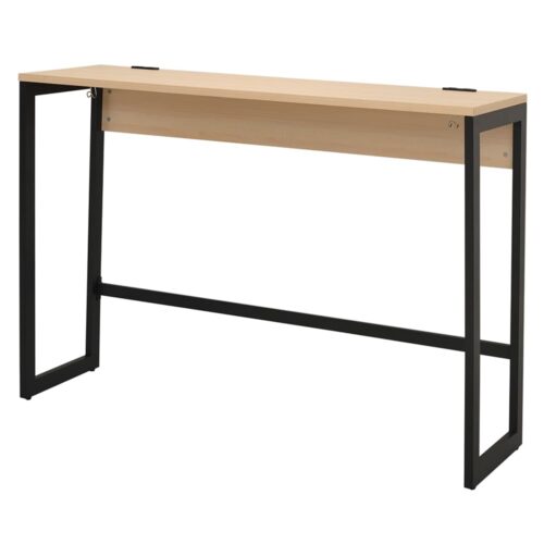 【法人様限定】送料無料 リスム ハイデスク W1500×D450 ナチュラル×ブラック脚 2ヶ口コンセント付き RFFHD-1545NA-BL