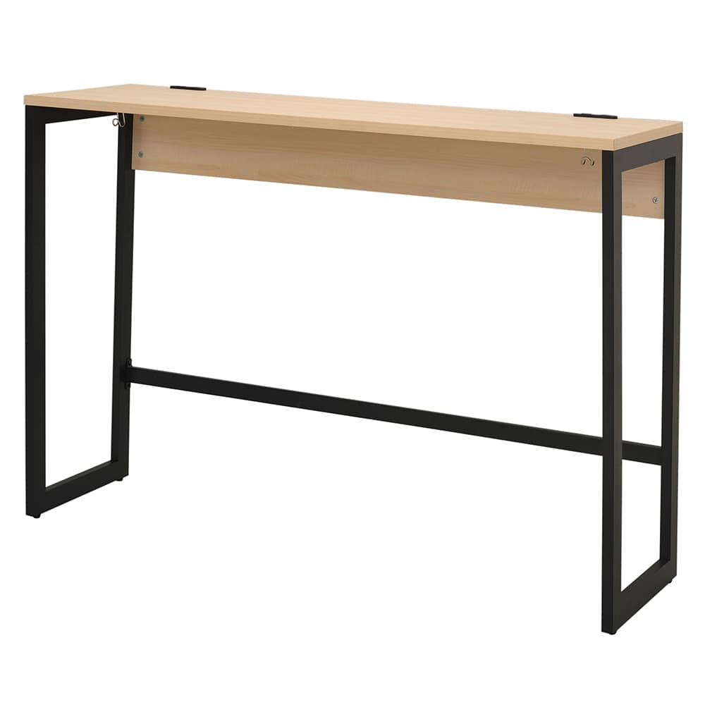 【法人様限定】送料無料 リスム ハイデスク W1500×D450 ナチュラル×ブラック脚 2ヶ口コンセント付き RFFHD-1545NA-BL