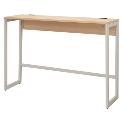 【法人様限定】送料無料 リスム ハイデスク W1500×D450 ナチュラル×ホワイト脚 2ヶ口コンセント付き RFFHD-1545NA-WL