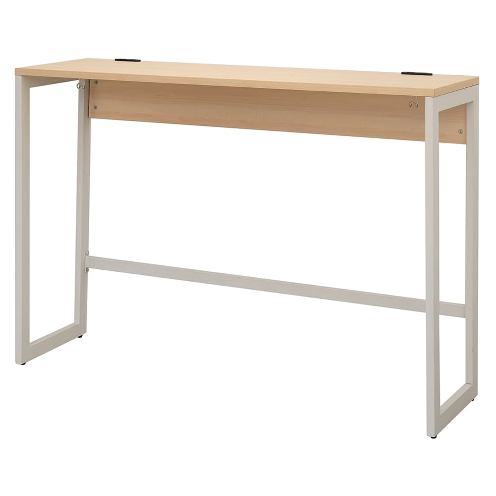 【法人様限定】送料無料 リスム ハイデスク W1500×D450 ナチュラル×ホワイト脚 2ヶ口コンセント付き RFFHD-1545NA-WL