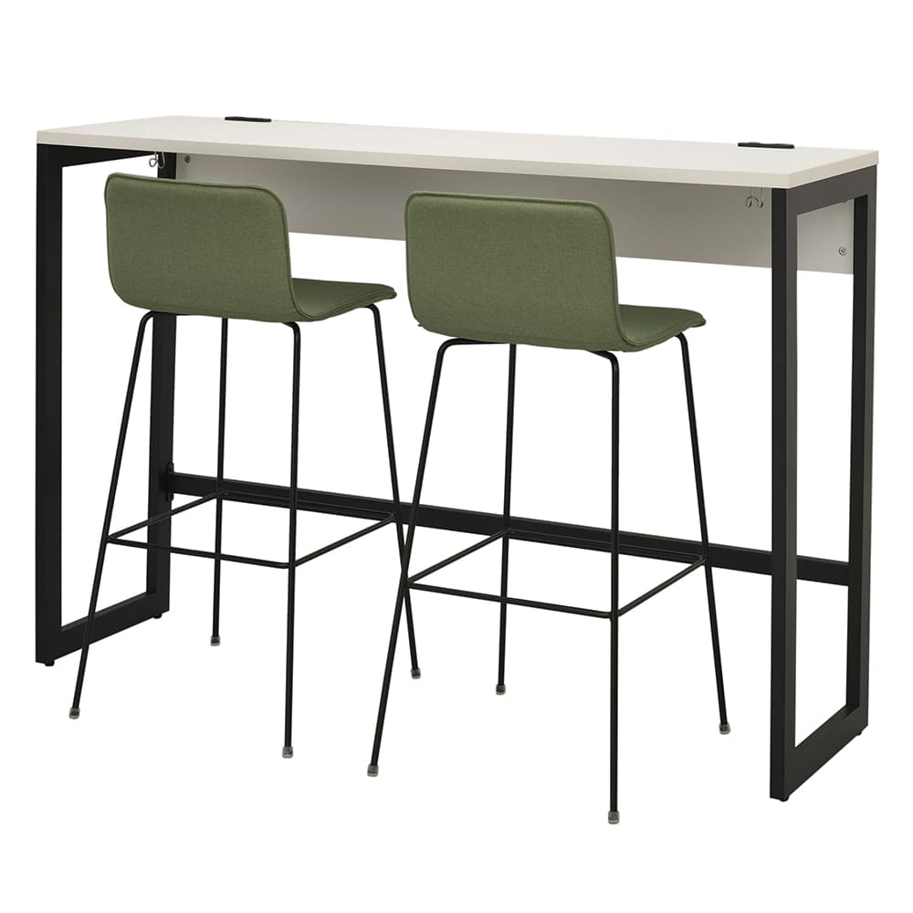 【法人様限定】送料無料 リスム ハイデスク W1500×D450 ウォルナット×ホワイト脚 2ヶ口コンセント付き RFFHD-1545DM-WL - 画像 (7)