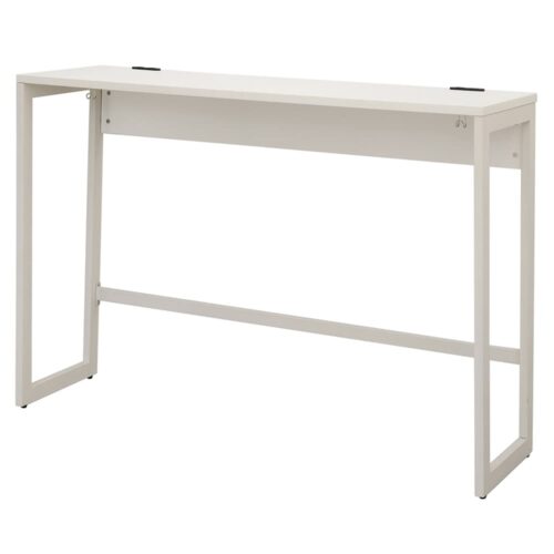 【法人様限定】送料無料 リスム ハイデスク W1500×D450 ホワイト×ホワイト脚 2ヶ口コンセント付き RFFHD-1545WH-WL