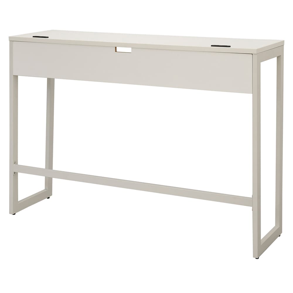 【法人様限定】送料無料 リスム ハイデスク W1500×D450 ホワイト×ホワイト脚 2ヶ口コンセント付き RFFHD-1545WH-WL - 画像 (3)