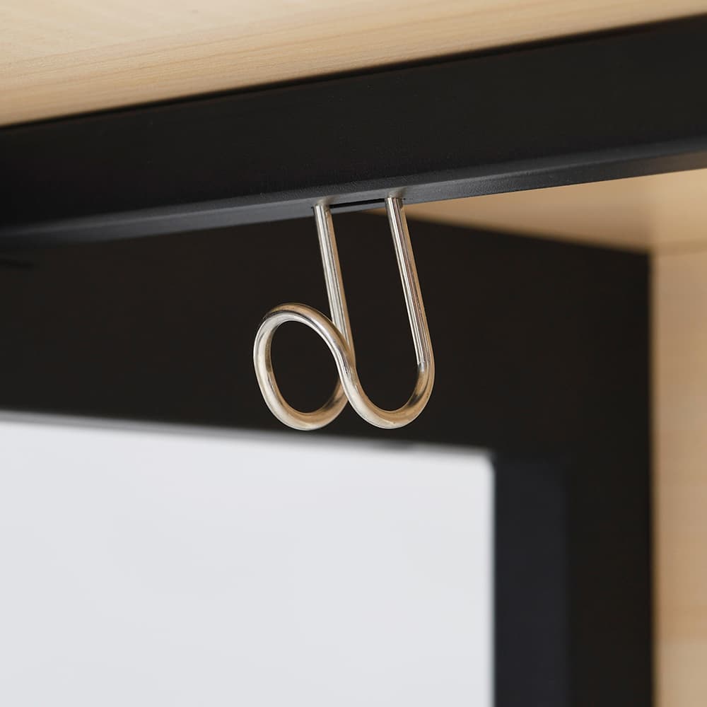 【法人様限定】送料無料 リスム ハイデスク W1500×D450 ウォルナット×ホワイト脚 2ヶ口コンセント付き RFFHD-1545DM-WL - 画像 (6)