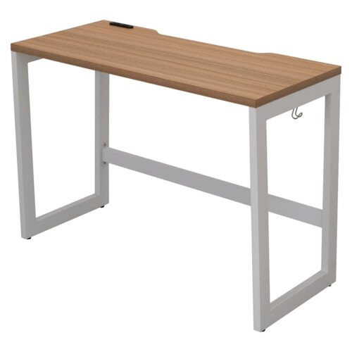 【法人様限定】送料無料 リスム デスク W1000×D450 ウォルナット×ホワイト脚 2ヶ口コンセント付き RFFLD-1045DM-WL