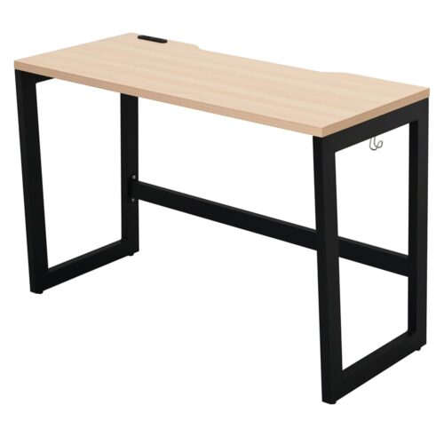 【法人様限定】送料無料 リスム デスク W1000×D450 ナチュラル×ブラック脚 2ヶ口コンセント付き RFFLD-1045NA-BL