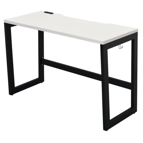 【法人様限定】送料無料 リスム デスク W1000×D450 ホワイト×ブラック脚 2ヶ口コンセント付き RFFLD-1045WH-BL