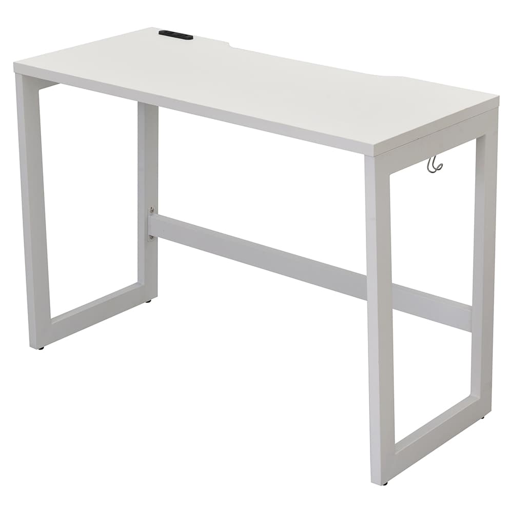 【法人様限定】送料無料 リスム デスク W1000×D450 ホワイト×ホワイト脚 2ヶ口コンセント付き RFFLD-1045WH-WL