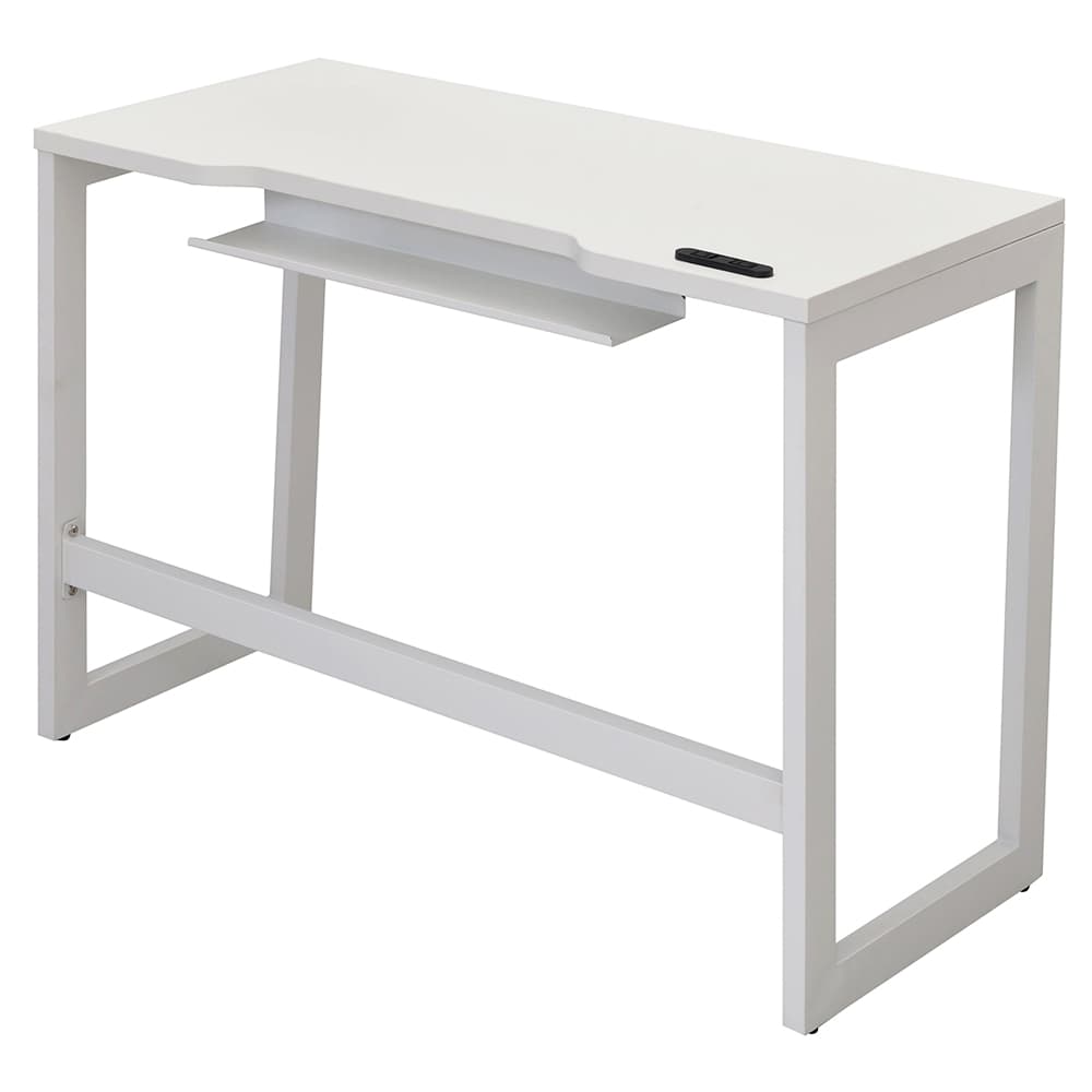 【法人様限定】送料無料 リスム デスク W1000×D450 ホワイト×ホワイト脚 2ヶ口コンセント付き RFFLD-1045WH-WL - 画像 (2)