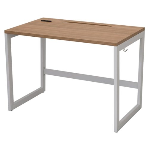 【法人様限定】送料無料 リスム デスク W1000×D600 ウォルナット×ホワイト脚 2ヶ口コンセント付き RFFLD-1060DM-WL