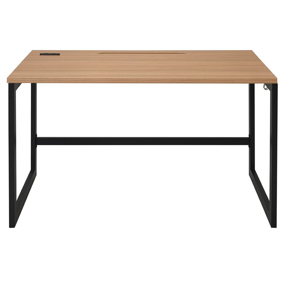 【法人様限定】送料無料 リスム デスク W1200×D700 ウォルナット×ブラック脚 2ヶ口コンセント付き RFFLD-1270DM-BL - 画像 (3)