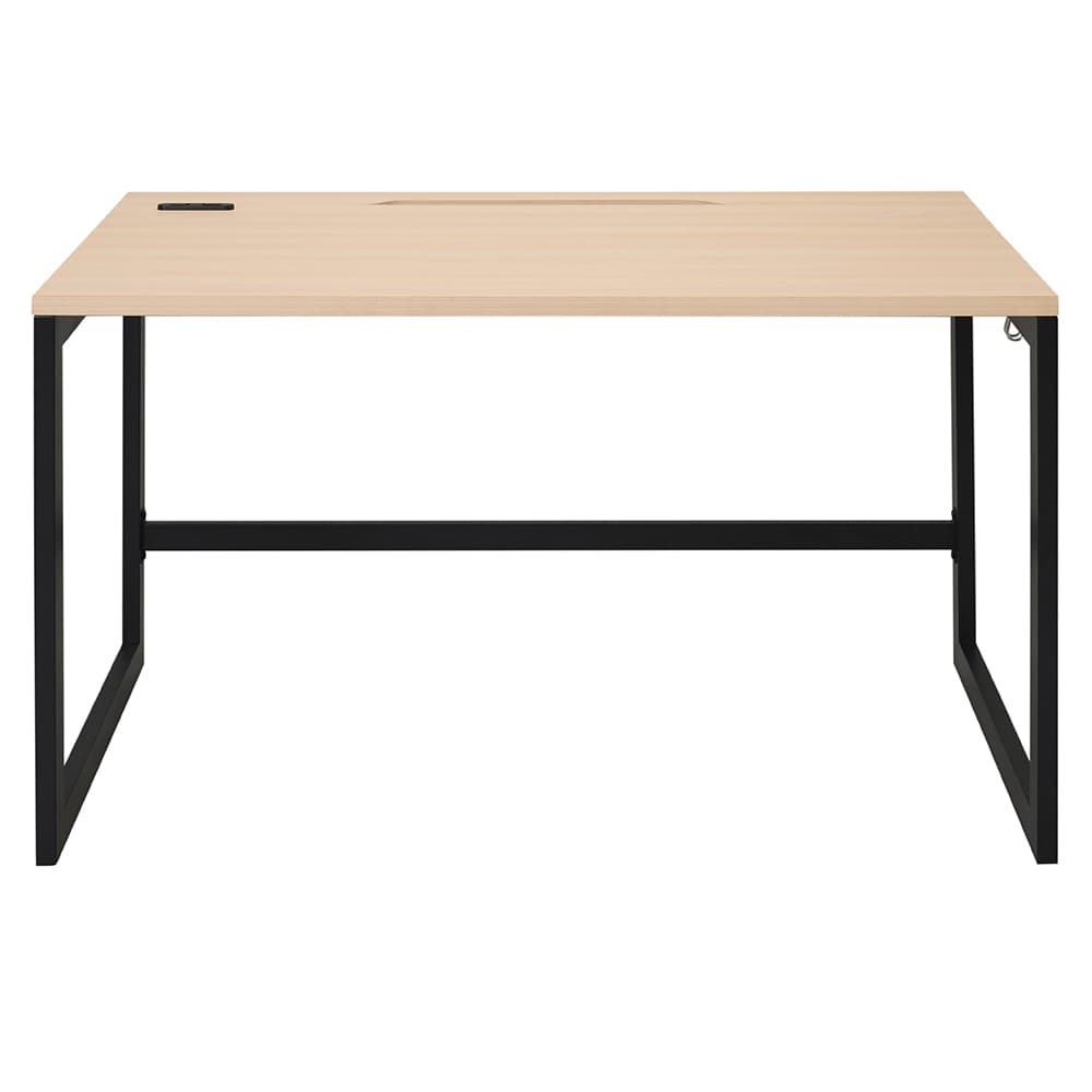 【法人様限定】送料無料 リスム デスク W1200×D700 ナチュラル×ブラック脚 2ヶ口コンセント付き RFFLD-1270NA-BL - 画像 (3)