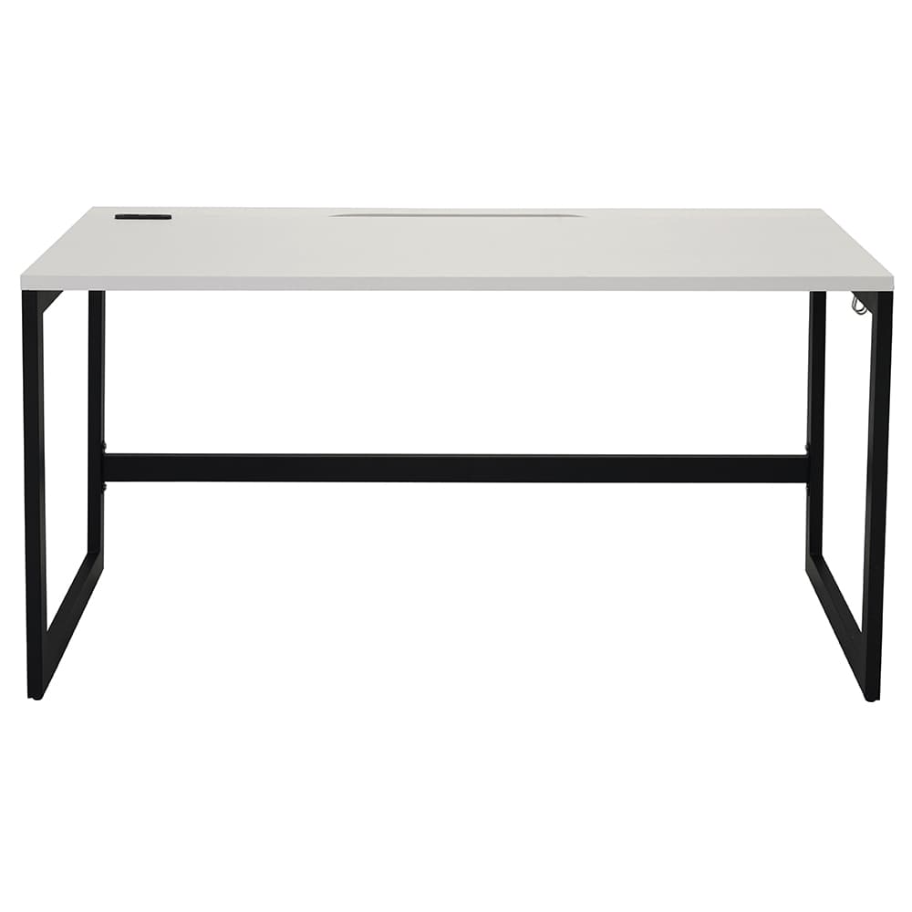 【法人様限定】送料無料 リスム デスク W1400×D700 ホワイト×ブラック脚 2ヶ口コンセント付き RFFLD-1470WH-BL - 画像 (3)