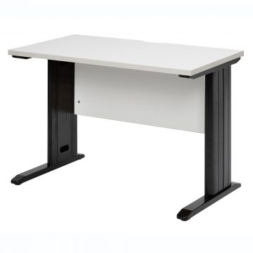 【法人様限定】送料無料 スチール脚デスク W1000xD600 ベーシックホワイトV x ブラック脚 抗ウイルス天板 RFSLD-1060BWD-BL