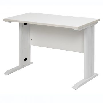 【法人様限定】送料無料 スチール脚デスク W1000xD600 ベーシックホワイトV x ホワイト脚 抗ウイルス天板 RFSLD-1060BWD-WL