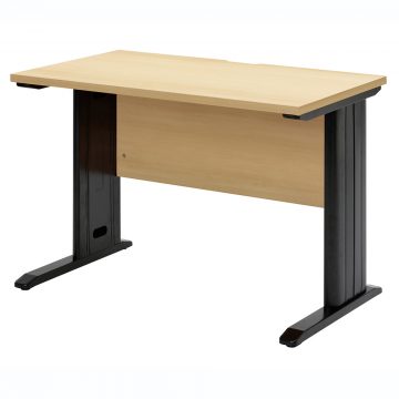 【法人様限定】送料無料 スチール脚デスク W1000xD600 ライトチェリーV x ブラック脚 抗ウイルス天板 RFSLD-1060VCD-BL