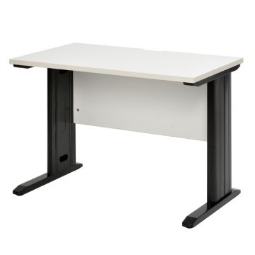 【法人様限定】送料無料 スチール脚デスク W1000xD600 ホワイト ブラック脚 RFSLD-1060WH-BL