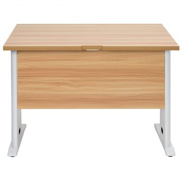 【法人様限定】送料無料 スチール脚デスク W1000xD700 ナチュラル ホワイト脚 RFSLD-1070NA-WL - 画像 (2)