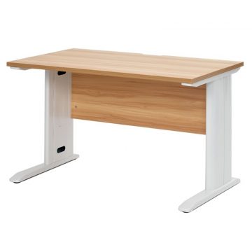 【法人様限定】送料無料 スチール脚デスク W1200xD600 ナチュラル ホワイト脚 RFSLD-1260NA-WL