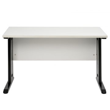 【法人様限定】送料無料 スチール脚デスク W1200xD600 ホワイト ブラック脚 RFSLD-1260WH-BL - 画像 (2)