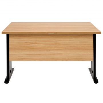 【法人様限定】送料無料 スチール脚デスク W1200xD700 ナチュラル ブラック脚 RFSLD-1270NA-BL - 画像 (2)