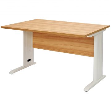 【法人様限定】送料無料 スチール脚デスク W1200xD700 ナチュラル ホワイト脚 RFSLD-1270NA-WL