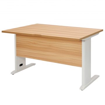 【法人様限定】送料無料 スチール脚デスク W1200xD700 ナチュラル ホワイト脚 RFSLD-1270NA-WL - 画像 (2)