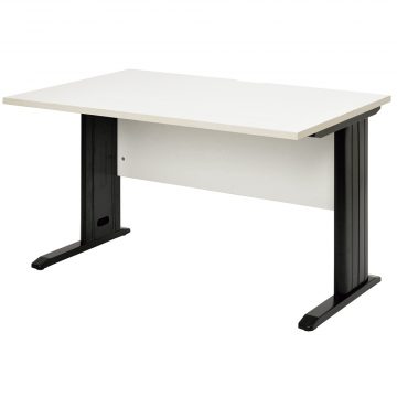 【法人様限定】送料無料 スチール脚デスク W1200xD700 ホワイト ブラック脚 RFSLD-1270WH-BL