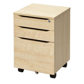 【法人様限定】送料無料 [ユピタシリーズ] RF木製デスク3段キャビネット ナチュラル RFWD-CA-3NA