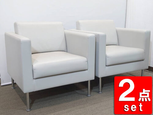 【送料無料 東京地区限定】 ソファセット 1人用ソファ 2点セット 応接ソファ 1人掛けソファ 応接家具 応接室家具 応接用家具 【中古オフィス家具】【中古】